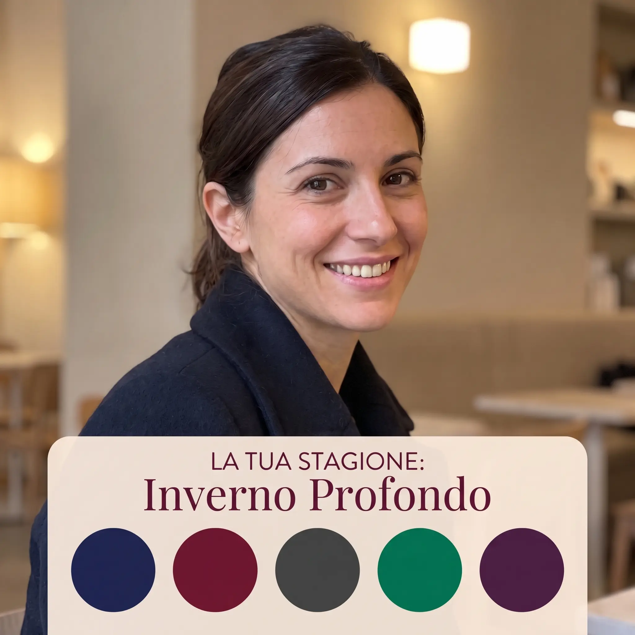 Il risultato di un'analisi: la stagione e la palette di colori di una cliente